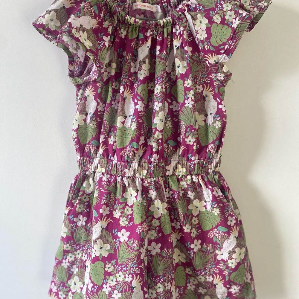 Floral Romper with pockets 3T/4T